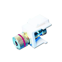 Channel Vision Banana Jack Insert Red Ring White Plastic