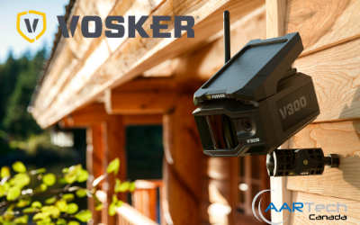 The Vosker Solar Camera installed on the side of a wooden structure in the sunlight - Available at Aartech Canada