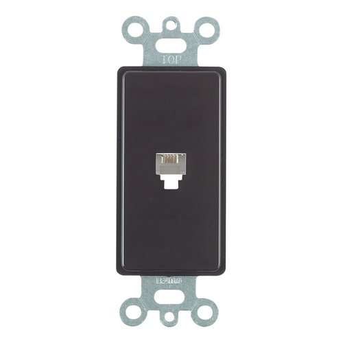 40649-E - Leviton Decora Telephone Wall Jack 6P4C Black telephone jack wiring to home 