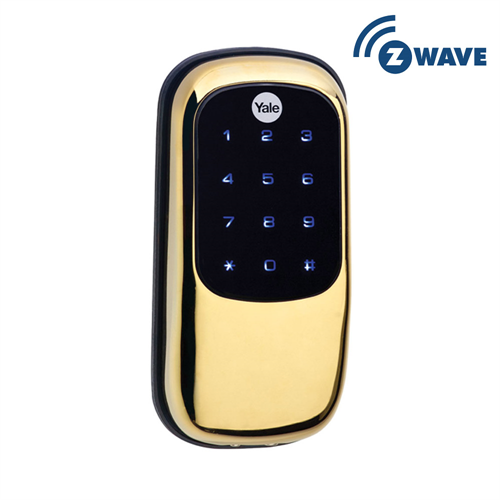 YRD246ZW605 Yale ZWave Touchscreen Key Free Deadbolt, Polished Brass